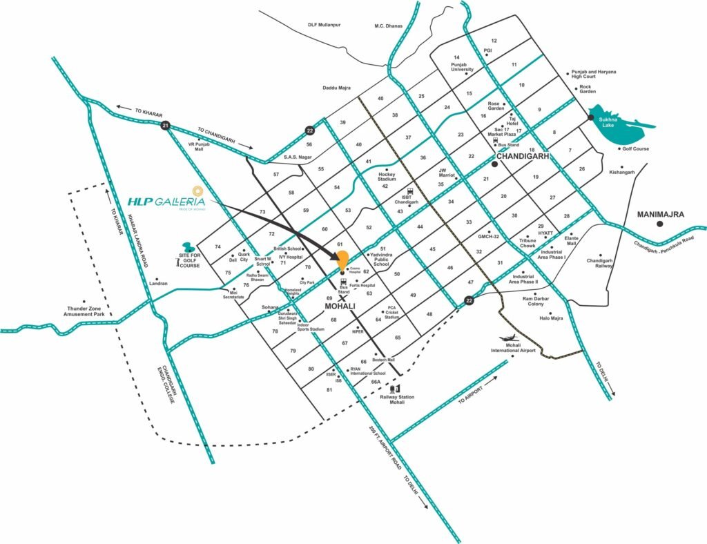 Location Map | HLP Galleria Mohali